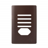 Placa p/ 4 Interruptores + tomada 4x2 - Novara Marrom Fosco
